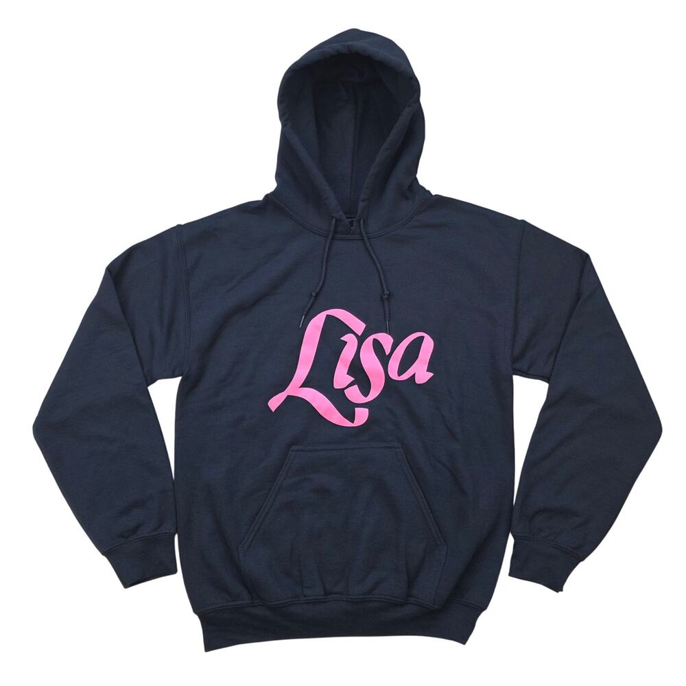 LISA Blackpink Bisou Bisou Official Merch Hoodie Black Pink Logo Size S Small